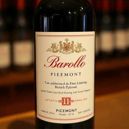 Bottle of Barolo red wine from Piedmont