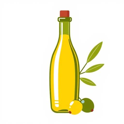 Icon of an olive oil bottle and olives representing the Olive Oil category