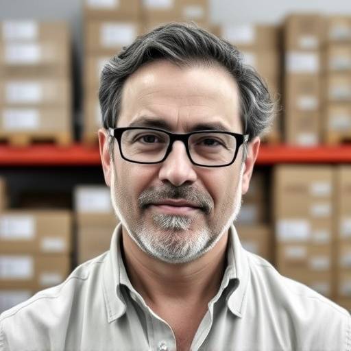 Portrait of Giovanni Esposito, Head of Logistics, organized and efficient